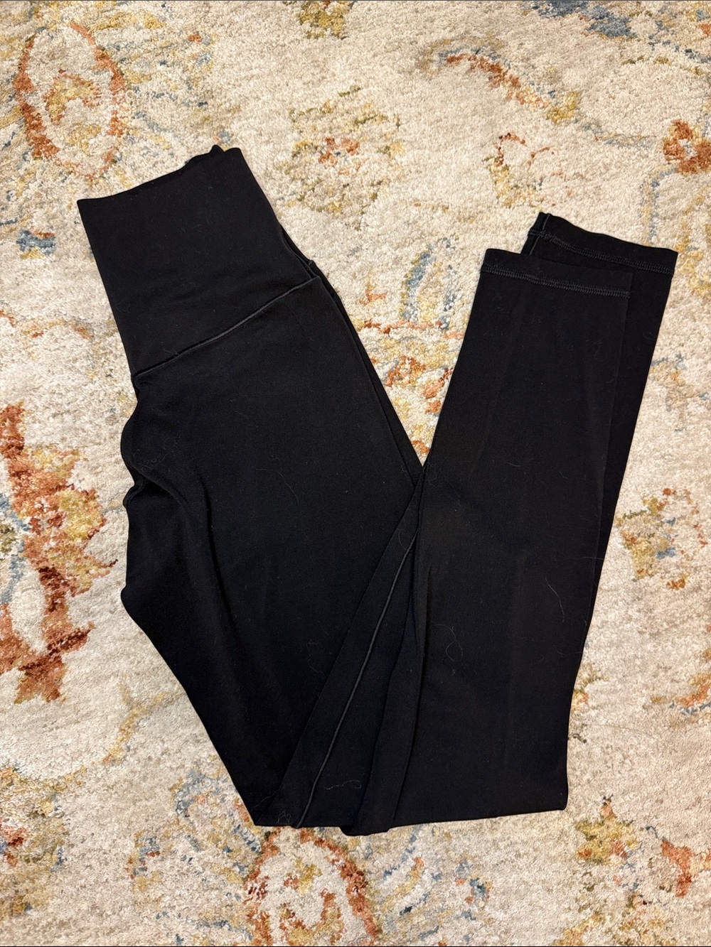High-Rise Black Women's Leggings with Wide Waistband